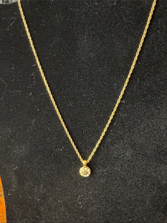 Nina Ricci Jewelry - Nina Ricci Vintage Gold-Tone Pendant Necklace with Crystal